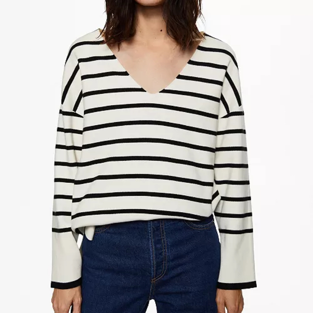 Mango Women’s Oversized Striped Sweater, Medium
